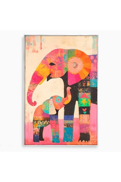 Luxcanva Tablou Canvas Pe Urmele Mamei 40x60 cm cu Rama Argintiu Pe Urmele Ma...