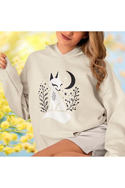 classy moda Unisex Beige Kangaroo Pocket Thick Fabric Oversize Hooded Sweatsh...