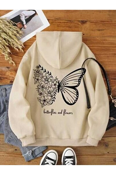 classy moda Unisex Μπεζ Streetwear Oversize Φούτερ με κουκούλα και τσέπες, κα...