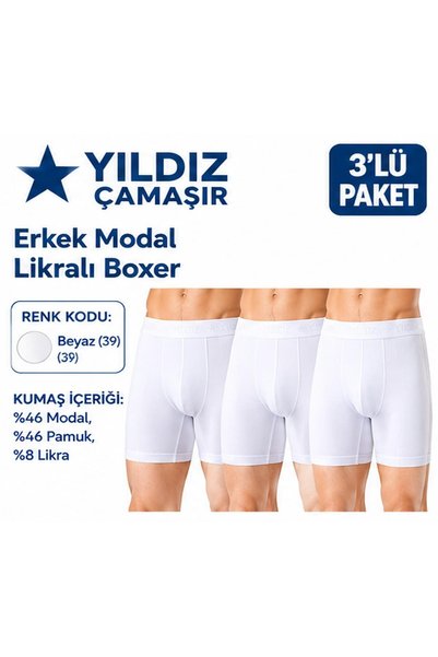 Yıldız Çamaşır Boxeri din Modal Lycra pentru bărbați (36-37-38-39-40-41-42) -...