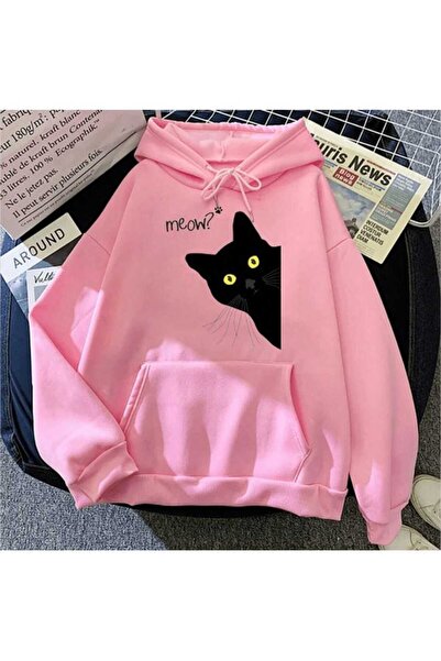 ZEMLİYA Modexa Unisex Hoody Pink Hooded Oversize Sweatshirt Comfortable Fit C...