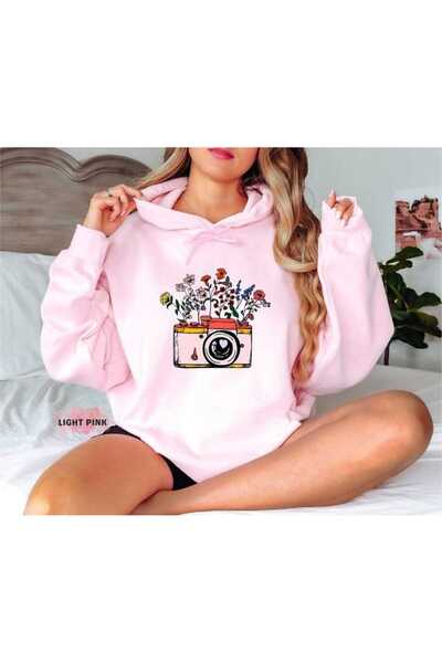 ZEMLİYA Modexa Unisex Hoody Pink Oversize Hooded Sweatshirt with Kangaroo Poc...