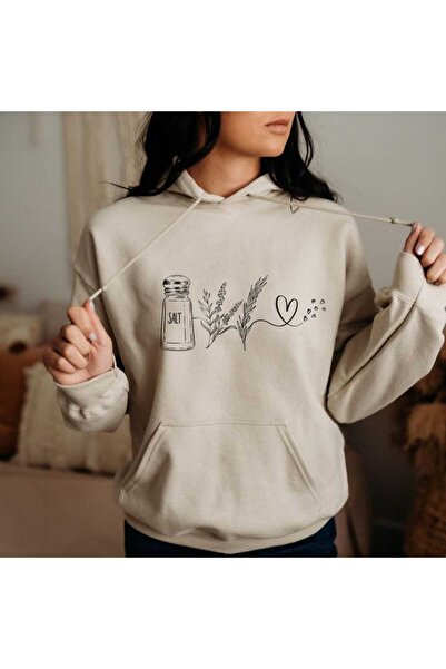 ZEMLİYA Modexa Unisex Hoody Beige Hooded Oversize Sweatshirt Comfortable Fit ...