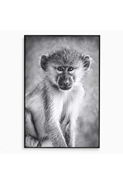 Luxcanva Tablou Canvas Micul Gardian al Savanei 70x100 cm cu Rama Negru Micul...