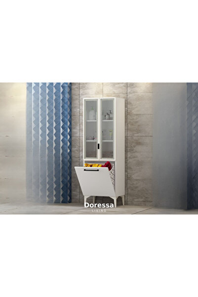 Doressa Living Yen 2 Kapaklı Kirli Sepetli Banyo Dolabı