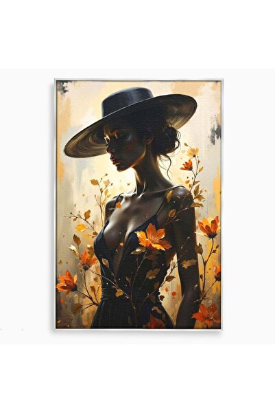 Luxcanva Tablou Canvas Silueta de Rugina 40x60 cm cu Rama Argintiu Silueta de...
