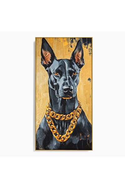 Luxcanva Tablou Canvas Cavalerul Noptii 70x140 cm cu Rama Auriu Cavalerul Nop...