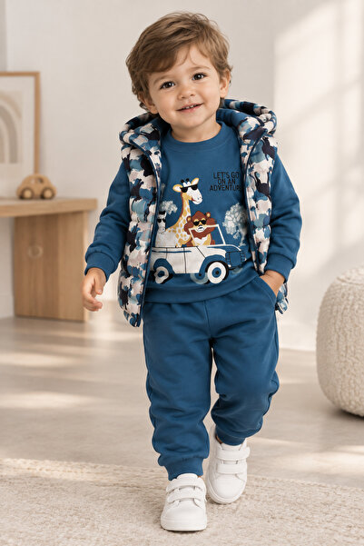 NOTA KİDS Trodijelni set za bebe: naduvivi prsluk, majica sa printom i trener...