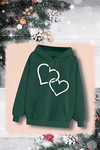 classy moda Unisex Πράσινο Φούτερ με Κουκούλα, Υπερμεγέθη, με Τσέπη Καγκουρό ...
