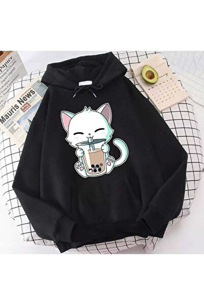 bellanova Unisex Black Casual Cut Hooded Sweatshirt with Inner Pockets, Warm ...