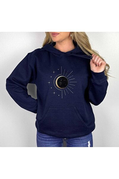 classy moda Unisex Navy Blue Oversize Hooded Sweatshirt with Kangaroo Pocket,...