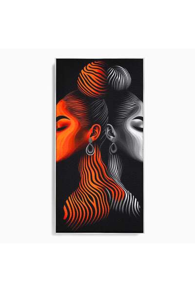 Luxcanva Tablou Canvas Yin si Yang Feminin 50x100 cm cu Rama Argintiu Yin si ...