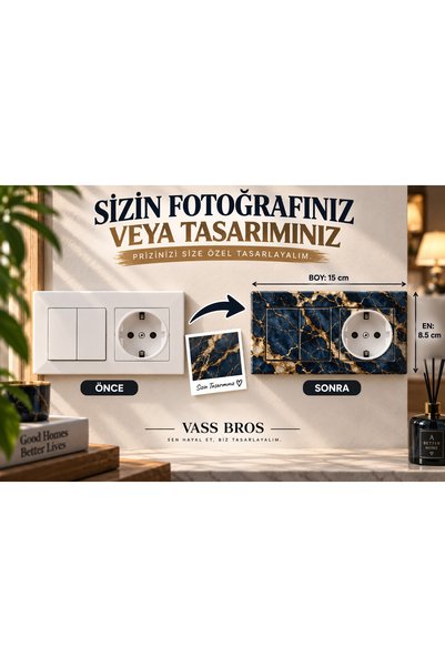 Vass Bros Kişiye Özel Dekoratif Elektrik Anahtarı, Priz ve Kapı Zili – Fotoğraf, İsim ve Özel Tasarım