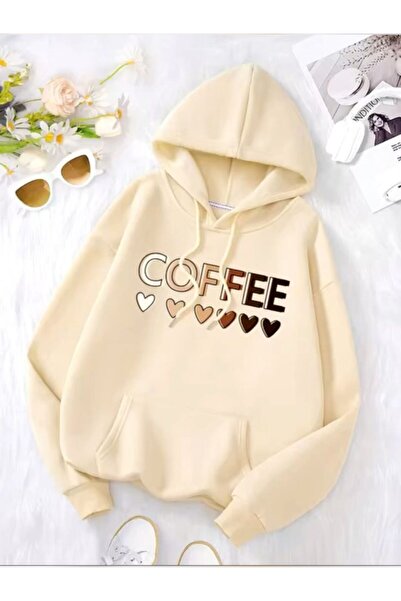 ZEMLİYA Modexa Unisex Hoody Beige Drop Shoulder Oversize Hooded Casual Sweats...