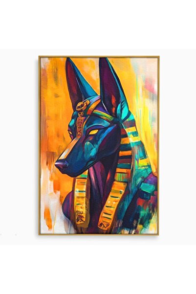Luxcanva Tablou Canvas Portretul lui Anubis 70x100 cm cu Rama Auriu Portretul...