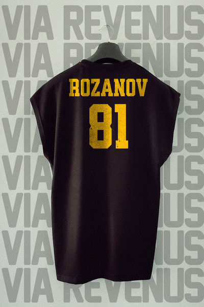 Vordevia تي شيرت Rozanov 81 بدون أكمام بطباعة على الظهر واسعة المقاس للياقة ا...