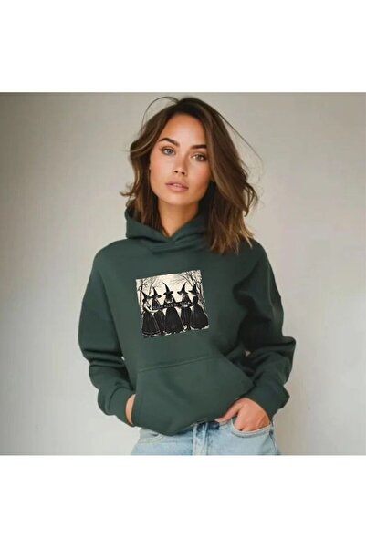 ZEMLİYA Modexa Unisex Hoody Green Streetwear Oversize Hooded Casual Cotton Sw...