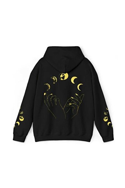 bellanova Unisex Black Hooded Oversize Sweatshirt Comfortable Fit Cotton with...