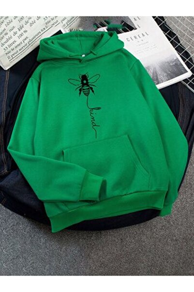 classy moda Unisex Green Oversize Hooded Sweatshirt with Kangaroo Pocket, 3 T...