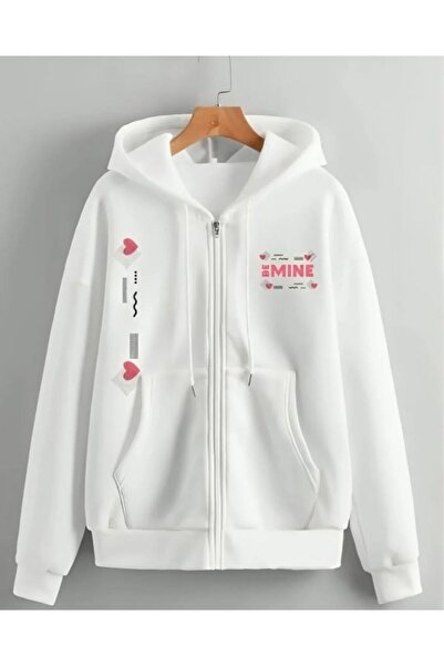 classy moda Unisex White Streetwear Oversize Hooded Casual Cotton Sweatshirt ...