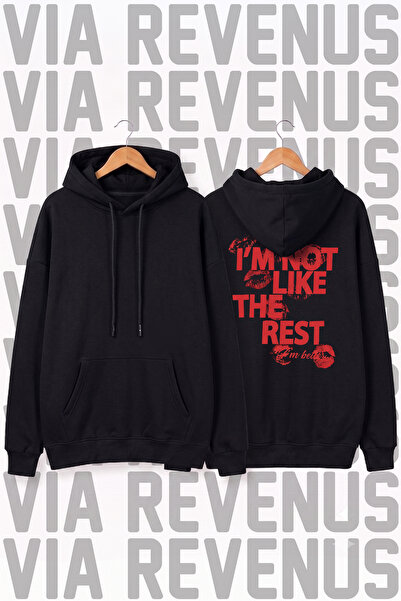 Vordevia Hanorac unisex cu glugă, imprimat cu textul „I'm Not Like The Rest”,...