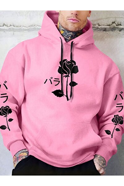 ZEMLİYA Modexa Unisex Hoody Pink Oversize Hooded Sweatshirt with Kangaroo Poc...