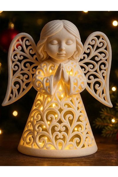 Figür Dünyası Miniş Oyuncaklar LED Tealight Mum İçin Süs Tarzında Melek 3d figür