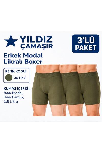 Yıldız Çamaşır Boxeri din Modal Lycra pentru bărbați (36-37-38-39-40-41-42) -...
