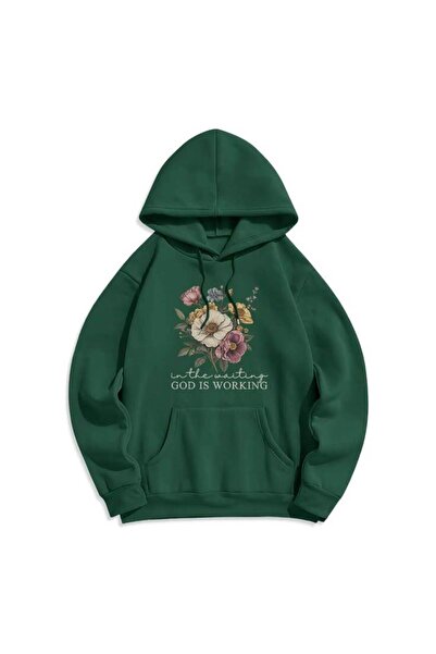 ZEMLİYA Modexa Unisex Hoody Green Streetwear Oversize Hooded Casual Cotton Sw...