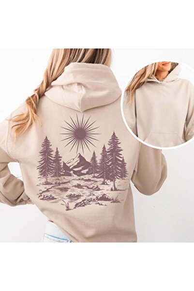 classy moda Unisex Beige Kangaroo Pocket Thick Fabric Oversize Hooded Sweatsh...