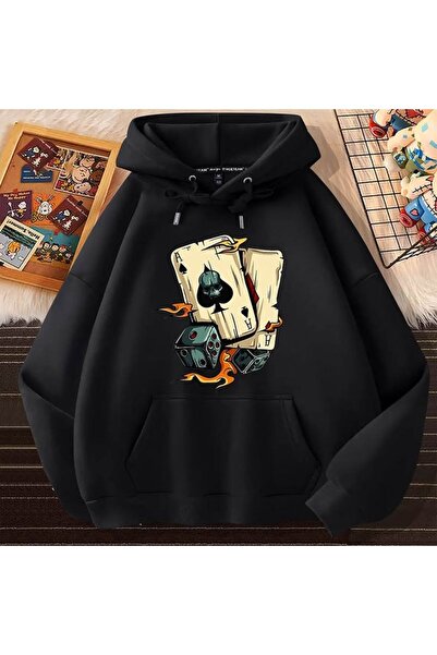 bellanova Unisex Black Hooded Oversize Sweatshirt Comfortable Fit Cotton with...