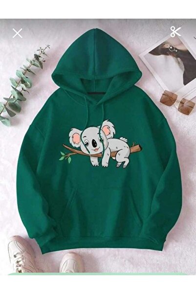 classy moda Unisex Green Hooded Oversize Sweatshirt Comfortable Fit Cotton wi...