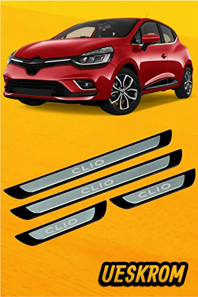 ueskrom Renault Clio Uyumlu Luxury Krom Kapı Eşik Koruması 4 Parça