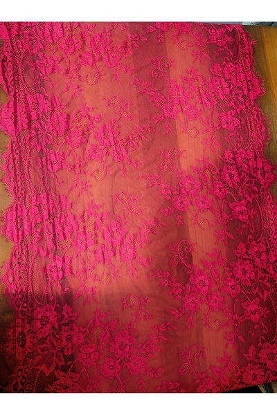 Generic Brand Red french lace fabric 3 meters 72 cm width