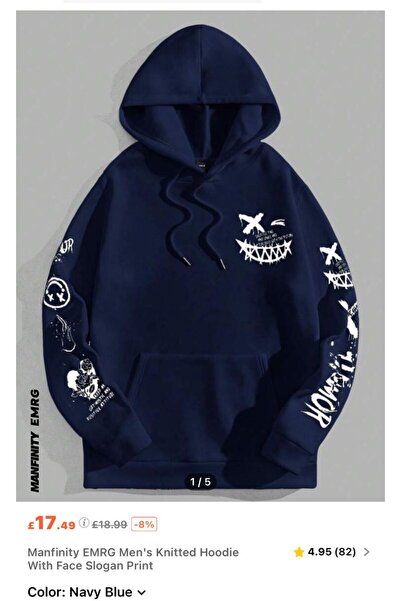 ZEMLİYA Modexa Unisex Hoody Navy Blue Hooded Oversize Sweatshirt Comfortable ...