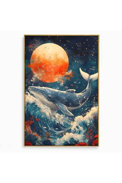Luxcanva Tablou Canvas Epopeea Oceanului 40x60 cm cu Rama Auriu Epopeea Ocean...