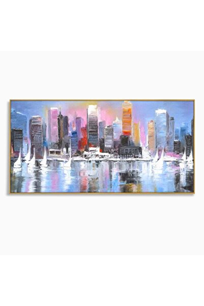 Luxcanva Tablou Canvas Zborul Corabiilor 120x60 cm cu Rama Auriu Zborul Corab...