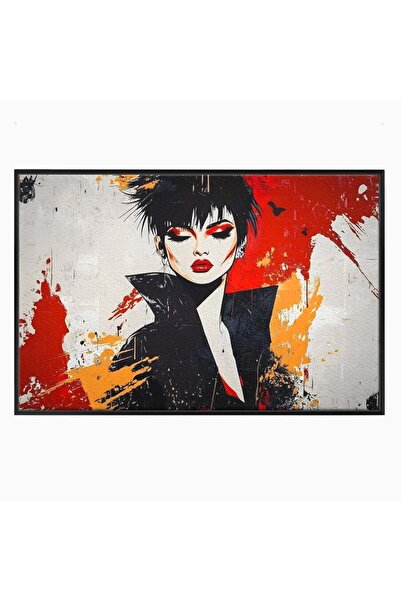 Luxcanva Tablou Canvas Razboinica Glam 120x80 cm cu Rama Negru Razboinica Gla...