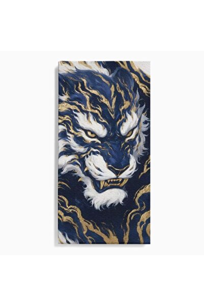 Luxcanva Tablou Canvas Furia Zen 60x120 cm pe Sasiu Lemn Furia Zen Auriu Alba...