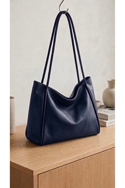 Lilivo Bags Noya Soft Model Zippered Women's Hand and Shoulder Bag Navy Blue