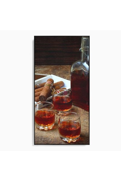 Luxcanva Tablou Canvas Arta Degustarii 50x100 cm cu Rama Negru Arta Degustari...