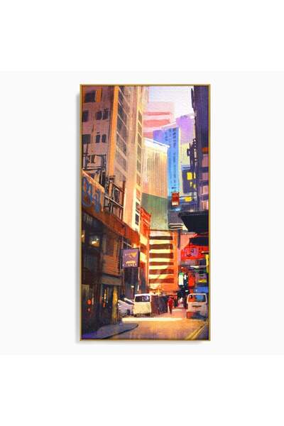 Luxcanva Tablou Canvas Asia Misterioasa 60x120 cm cu Rama Auriu Asia Misterio...