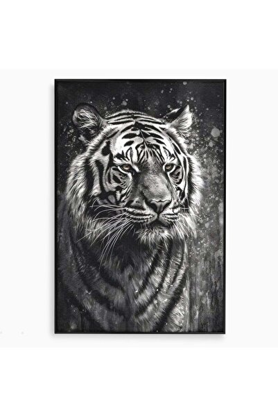 Luxcanva Tablou Canvas Fiara Nevazuta 70x100 cm cu Rama Negru Fiara Nevazuta ...
