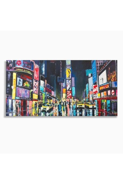Luxcanva Tablou Canvas Simfonia Reclamelor 120x60 cm pe Sasiu Lemn Simfonia R...