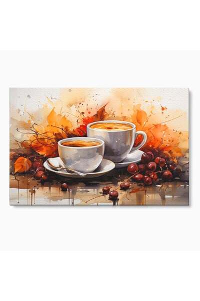 Luxcanva Tablou Canvas Poveste la Cafea 150x100 cm pe Sasiu Lemn Poveste la C...