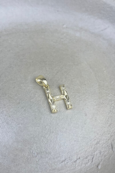 Kuyum Lazer Çizim Harf Kolye Ucu 14k Altın Suyu Kaplama Kararmaz GARANTİLİ 1 cm Boyutunda