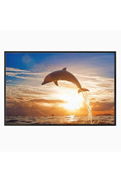 Luxcanva Tablou Canvas Sarutul Soarelui 70x50 cm cu Rama Negru Sarutul Soarel...