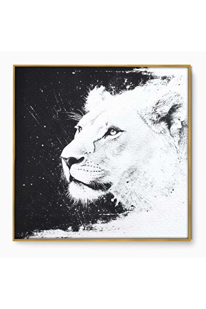Luxcanva Tablou Canvas Regina Junglei 90x90 cm cu Rama Auriu Regina Junglei L...