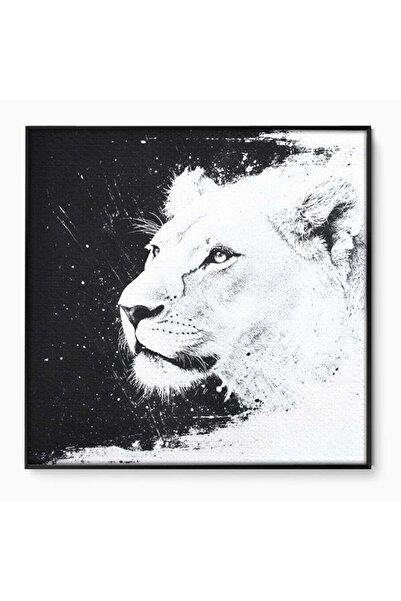 Luxcanva Tablou Canvas Regina Junglei 140x140 cm cu Rama Negru Regina Junglei...