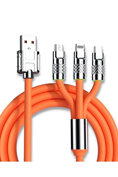 start 3-in-1 Fast Charging Cable, 6A and 120W, Micro, Type-C, and Lightning